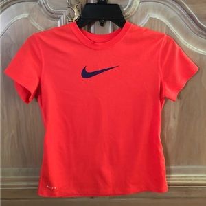 Girls Orange Nike Dri-Fit Athletic top